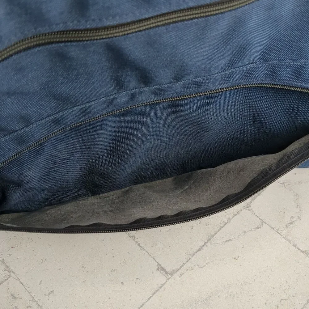 VTG EMS Eastern Mountain Sports Blue Canvas Briefcase Bag 1960s 1970s Logo